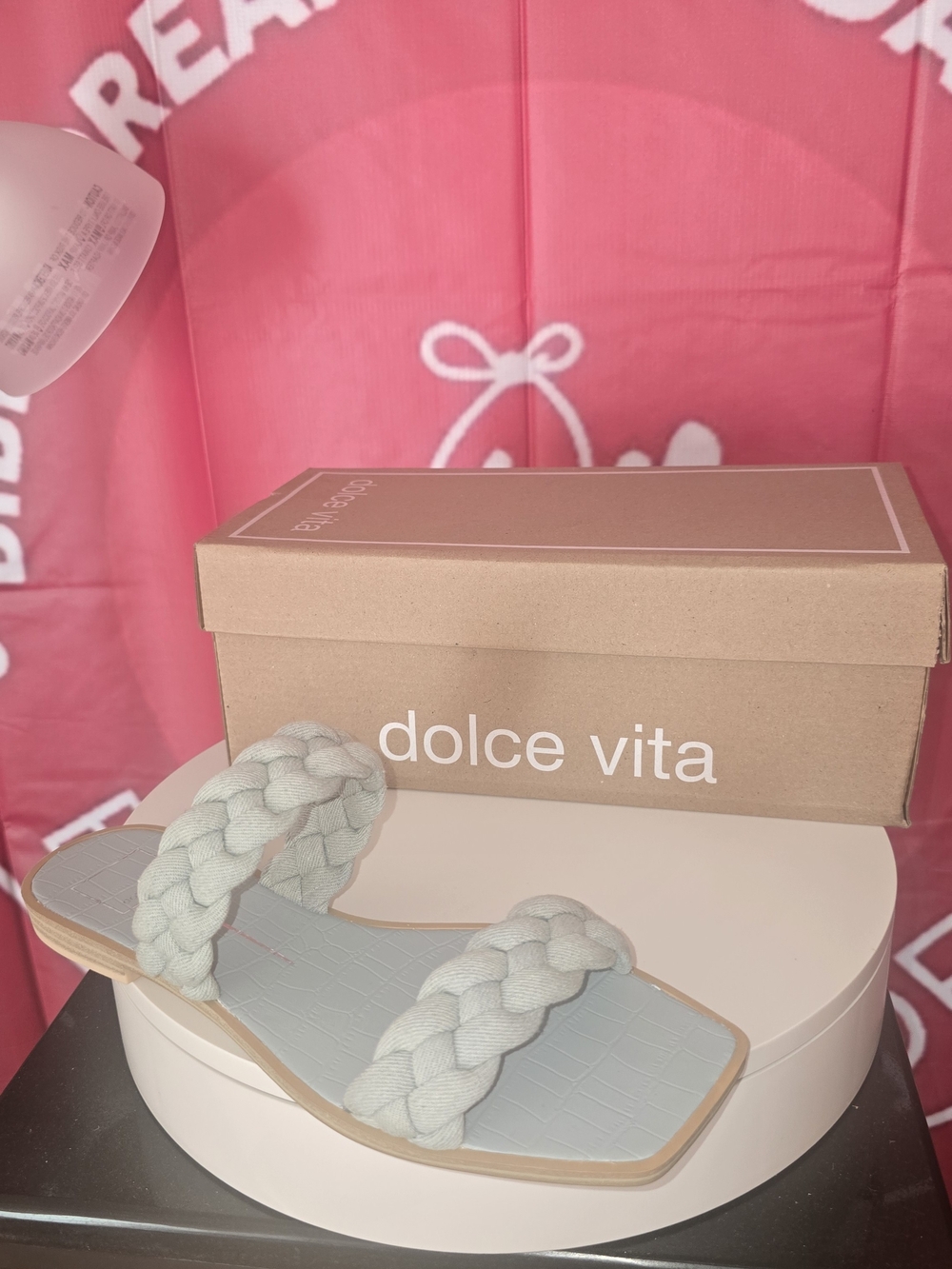 Dolce Vita Braided Slide Sandal in Light Blue Denim Size 10M